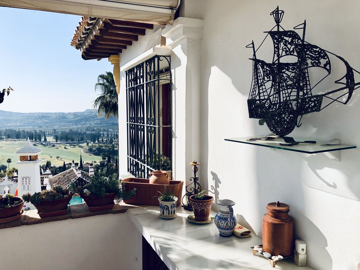 Balcony with the Golf view in Mijas Golf Rental apartment