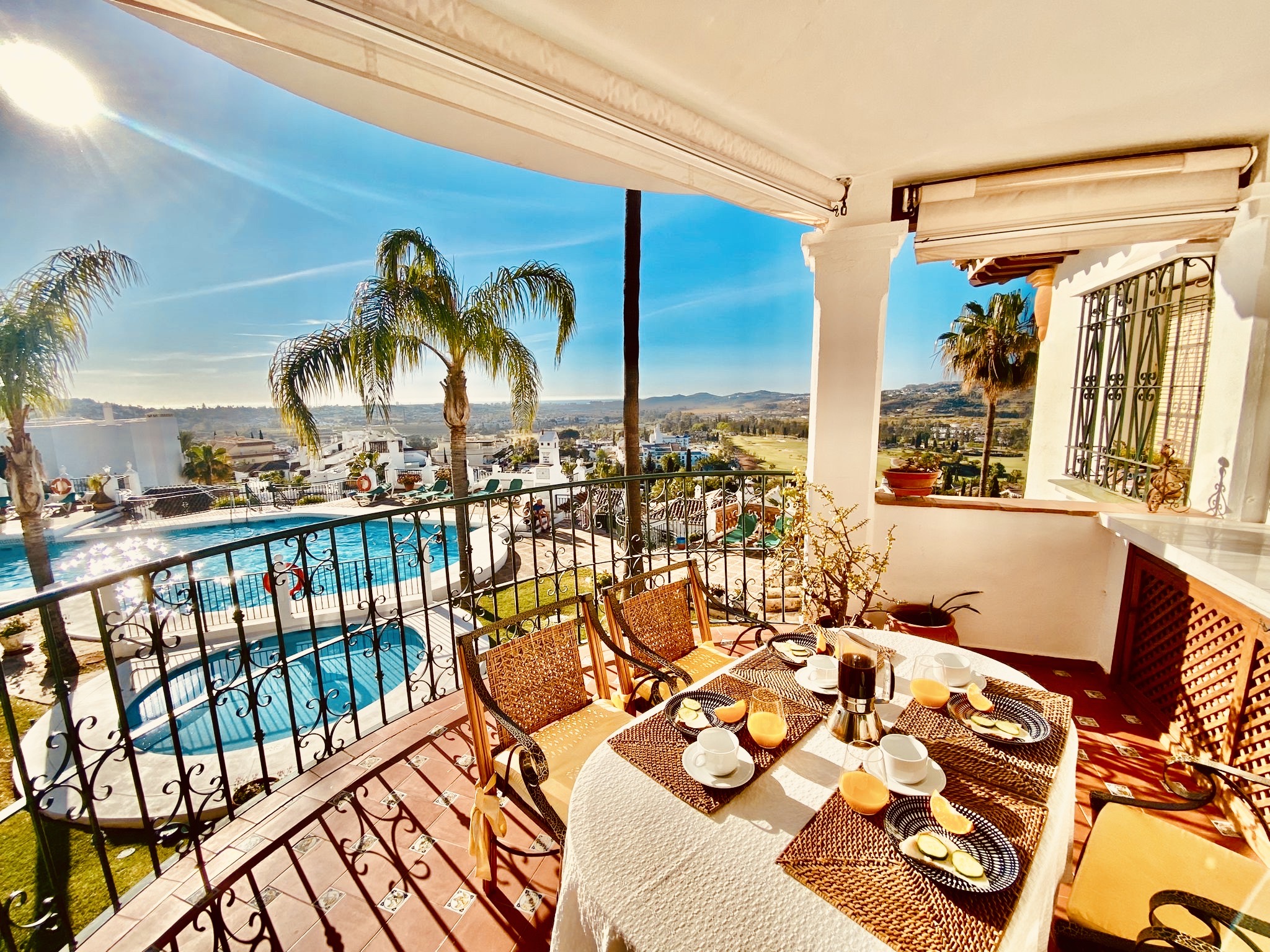 Sunny terrace in Puebla Aida