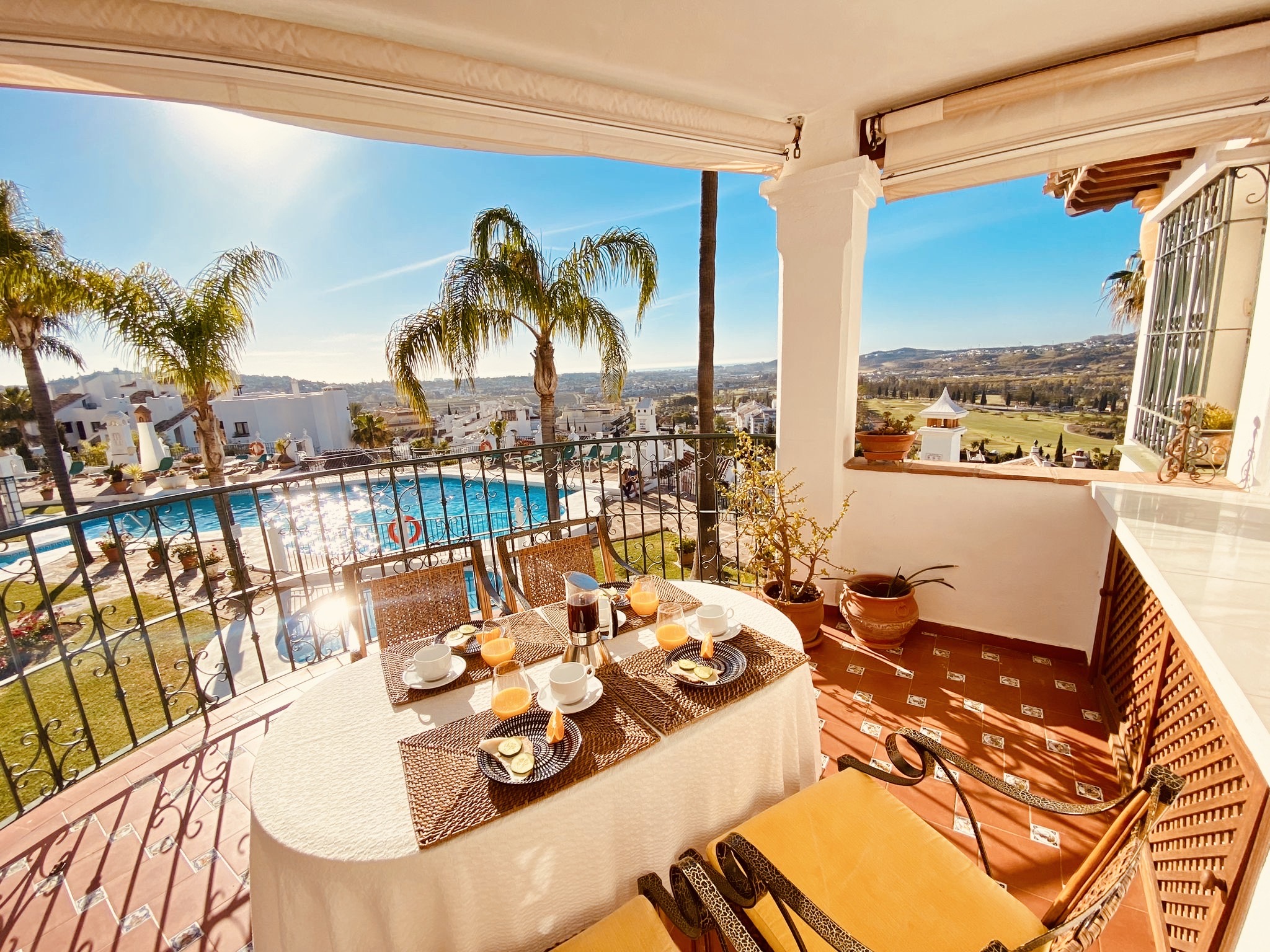 Sunny terrace in Mijas Golf Rental apartment